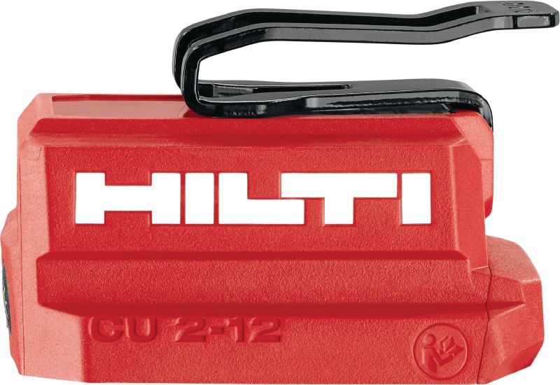 Adaptador de carga CU 2-12 USB Adaptador de carga USB para baterías de 12 V de Hilti que permite cargar dispositivos de tableta, teléfonos y otros dispositivos con puertos USB-C o USB-A