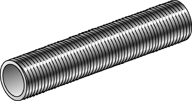 Tubo roscado GR-G-F Tubo roscado galvanizado en caliente (HDG) de acero de grado 4.6 usado como accesorio en distintas aplicaciones