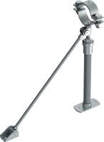 Punto fijo universal ligero MFP-UL-I (con aislamiento acústico) Punto fijo universal zincado con anclaje en un lado y aislamiento acústico para aplicaciones de carga ligera de hasta 4 kN