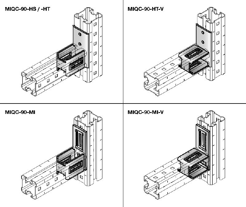 MIQC-H conector de cruce Conectores de carga pesada galvanizados en caliente (HDG) para la conexión de dos vigas MIQ