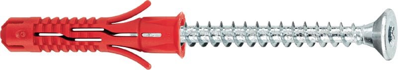 Tapón de pared de plástico HUD con tornillo Anclajes de pared de plástico universales económicos con tornillos de acero al carbono HDS de Hilti