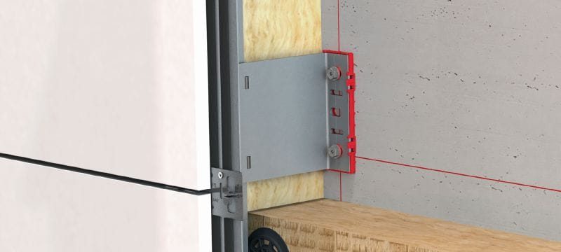 Soporte FOX VI L Soporte de pared versátil para la instalación de subestructuras de fachadas “rainscreen” Aplicaciones 1