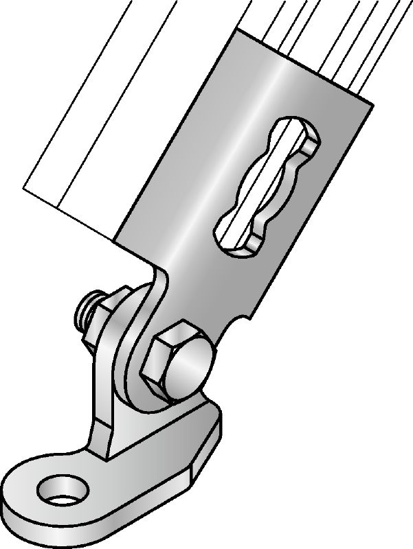 MQS-AC Conector de abrazadera de carril premontado y galvanizado que ofrece mayor flexibilidad de instalación en una amplia gama de aplicaciones sísmicas