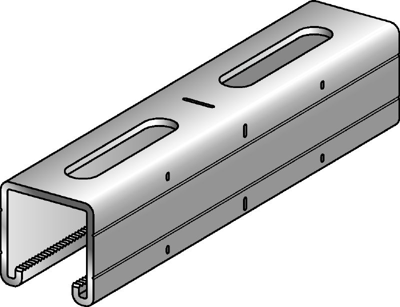 Carril MQ-41/3 Carril de carga MQ galvanizado de 41 mm de alto y 3 mm de espesor para aplicaciones de carga media