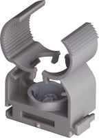 Clip múltiple X-FC MX Abrazadera de conducto ajustable optimizada para clavos en tiras y compatible con una amplia variedad de métodos de fijación, materiales base y diámetros de conducto