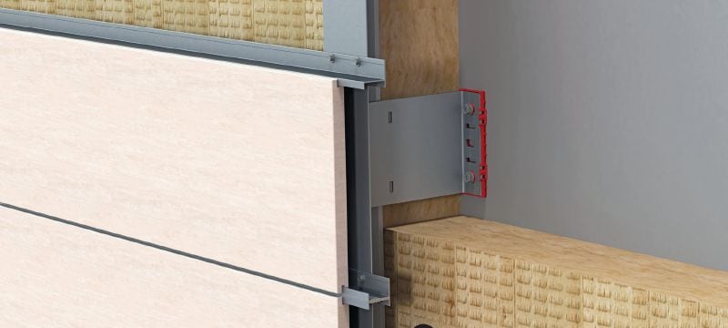 Soporte FOX VI L Soporte de pared versátil para la instalación de subestructuras de fachadas “rainscreen” Aplicaciones 1
