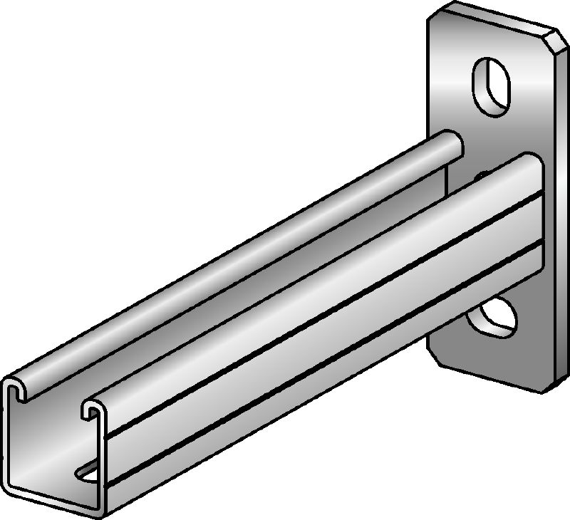 Soporte MQK-41/3 Soporte galvanizado de 41 mm de altura y 3 mm de espesor con carril de carga MQ individual