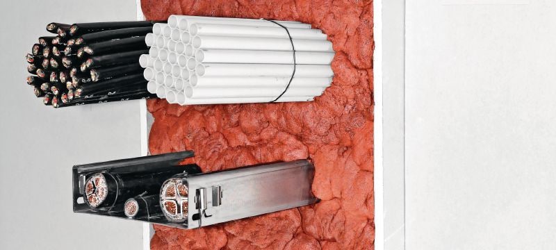 Espuma intumescente CFS-F FX Espuma intumescente de fácil instalación que ayuda a crear una barrera contra el fuego y el humo en atravesamientos de cables y mixtos Aplicaciones 1