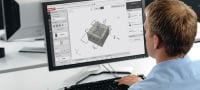 PROFIS Engineering Suite, software de diseño estructural Software de ingeniería PROFIS basado en la nube para el diseño de conexiones con anclajes de estructuras de acero a hormigón y de hormigón a hormigón conformes a una amplia variedad de normativas y homologaciones. Aplicaciones 1