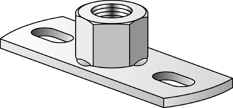 Placa base de carga ligera MGL 2 Placa base ligera galvanizada que permite fijar varillas roscadas con dos puntos de anclaje