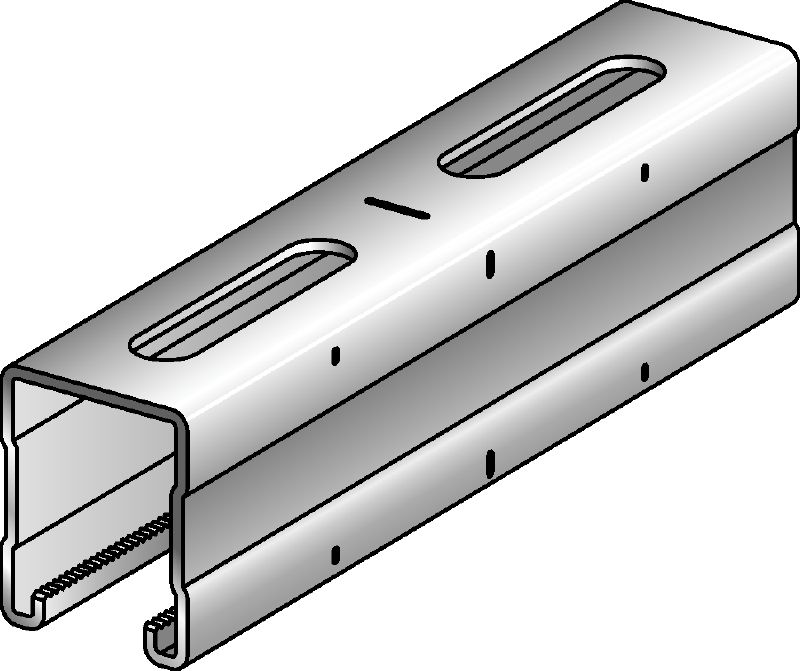 Carril MQ-52-F Carril de carga MQ galvanizado en caliente (HDG) de 52 mm de alto para aplicaciones de carga ligera/media