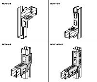 Conector angular MQW 90º-R Ángulo de acero inoxidable (A4) de 90 grados para la conexión de varios carriles de carga MQ