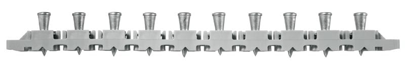 Fijaciones para cubiertas de metal X-ENP MXR (en tiras) Clavos en tiras para fijar cubiertas metálicas a estructuras de acero con clavadoras de fijación directa con pólvora que admiten el uso de pie