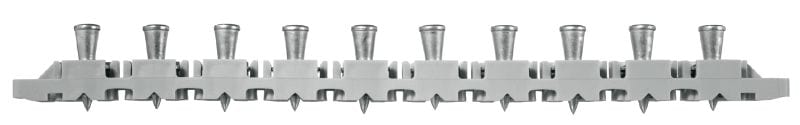 Fijaciones para cubiertas de metal X-ENP MXR (en tiras) Clavos en tiras para fijar cubiertas metálicas a estructuras de acero con clavadoras de fijación directa con pólvora que admiten el uso de pie