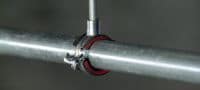 Abrazadera de tuberías de cierre rápido MPN-QRC (con aislamiento acústico) Abrazadera de tuberías galvanizada de alto rendimiento con cabezal de conexión rápida que maximiza la productividad en aplicaciones de carga media Aplicaciones 1