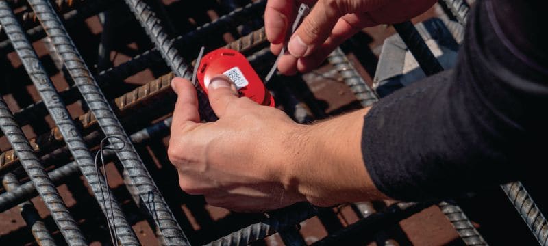 Sensores de hormigón HCS T1 (Bluetooth®) Sensores de madurez del hormigón para controlar la temperatura y la resistencia mediante la recopilación de datos in situ con tecnología Bluetooth® Aplicaciones 1