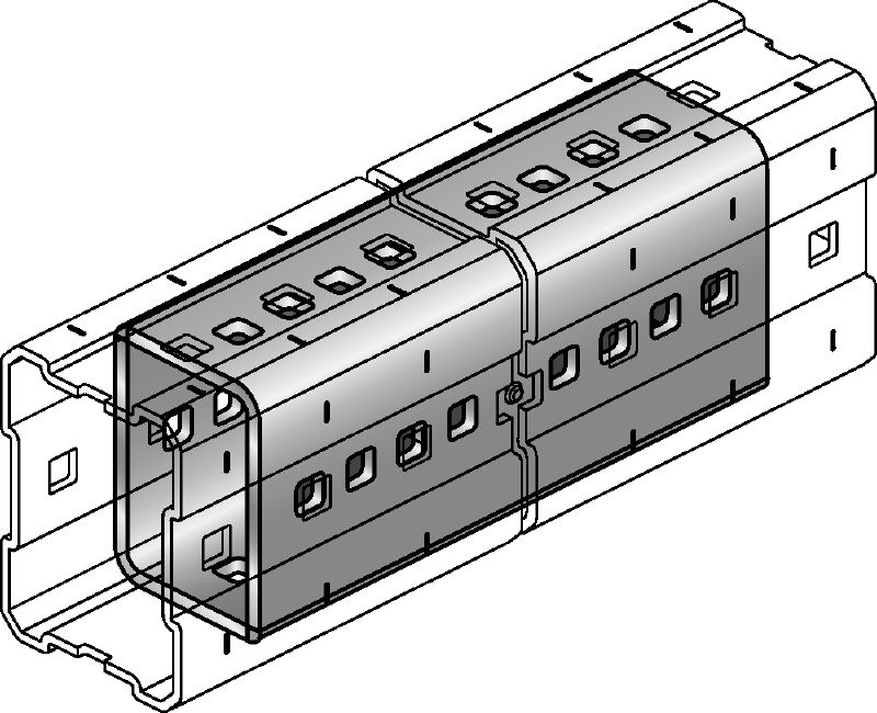 MIC-E Conector galvanizado en caliente (HDG) utilizado para conectar vigas MI longitudinalmente para cubrir largos tramos en aplicaciones pesadas