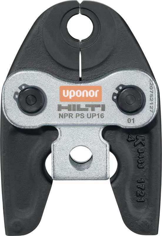 Mordaza de sistema de prensado de tuberías NPR PS UP Mordazas de prensa para accesorios de prensado S-Press® / S-Press Plus® de hasta 50 mm. Compatibles con las herramientas de prensado de tuberías NPR 32-A de Hilti.