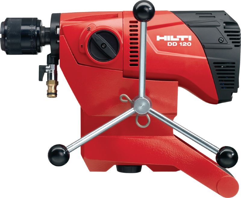 Taladro con diamante DD 120 Máquina de taladro con diamante extremadamente compacta, ligera y móvil para tareas de taladro con columna en hormigón de 16-162 mm (5/8 - 6-3/8) de diámetro