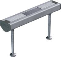 Carril embebido serrado HAC-V-T Carriles de anclaje embebidos serrados con capacidad de carga mejorada y varias profundidades de empotramiento para fijaciones económicas de fachadas de muro cortina