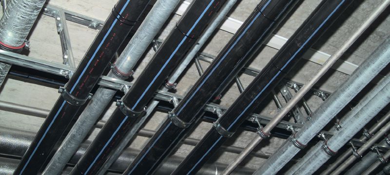 Carril embebido estándar HAC-T Carriles de anclaje embebidos dentados de tamaño y longitud estándar con las aprobaciones necesarias para soportar cargas 3D
