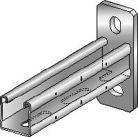 Soporte MQK-41-F Soporte galvanizado en caliente (HDG) de 41 mm de altura, con carril de carga MQ para aplicaciones de carga media