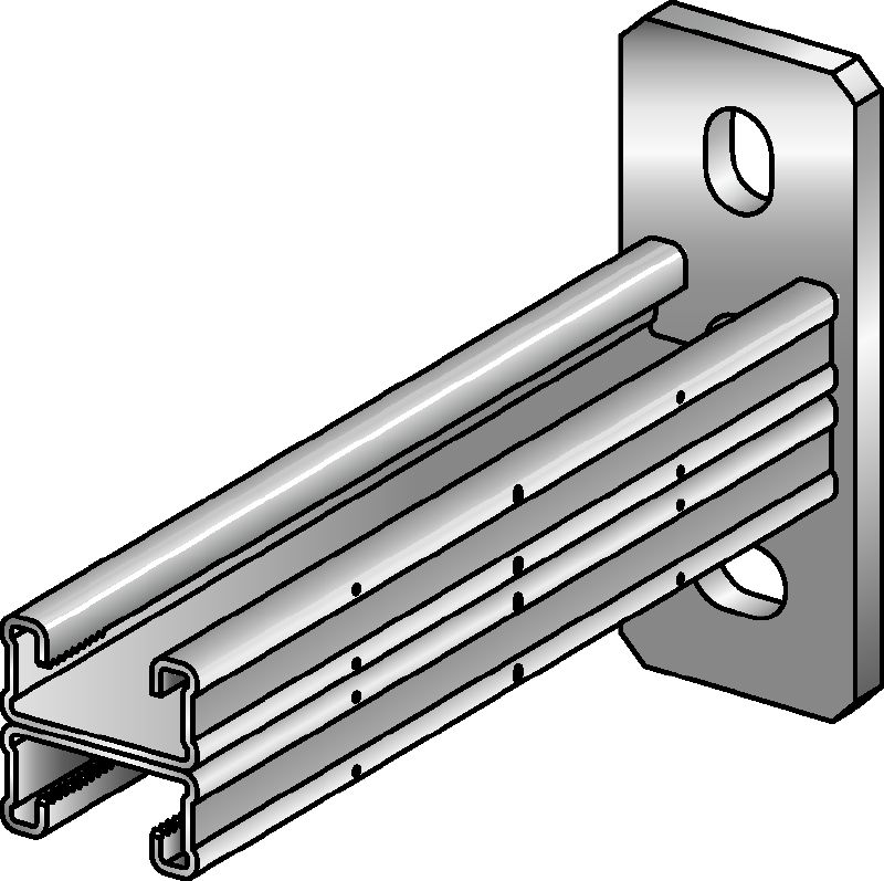 MQK-21 D-F Soporte doble galvanizado en caliente (HDG) para aplicaciones de carga media