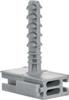 Anclaje con ajuste a presión X-EA MX Anclaje de ajuste a presión de plástico para conectar clips de cables/conductos de plástico, abrazaderas y portacables para grupos de cables cuando se realiza el anclaje a hormigón y mampostería.