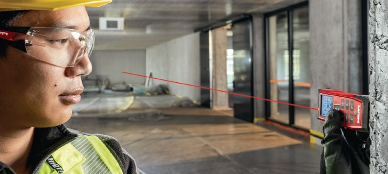 Medidor láser PD-I Medidor láser robusto con funciones de medición inteligentes y conectividad Bluetooth® para aplicaciones de interiores de hasta 100 m/330 pies Aplicaciones 1
