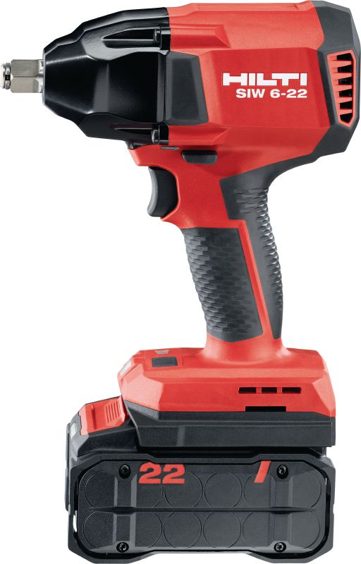 Llave de impacto a batería de ½” SIW 6-22 Llave de impacto a batería con de primera llave de impacto a batería con conexión de anillo de fricción de 1/2 para una amplia variedad de anclajes para hormigón y pernos para acero o madera (plataforma de baterías Nuron)