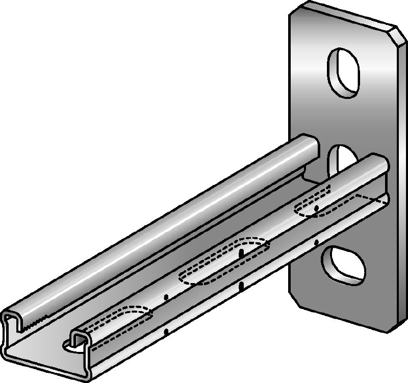 Soporte MQK-21-F Soporte galvanizado en caliente (HDG) para aplicaciones de carga media