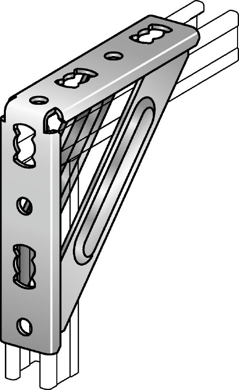 Soporte angular MQW-S Ángulo pesado galvanizado de 90 grados para la conexión de varios carriles de carga MQ en aplicaciones de carga media/pesadas